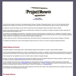 Project Monarch: Nazi Mind Control - The Evolution of Project MKULTRA