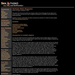 The Sex Project: Multiple Male Orgasms