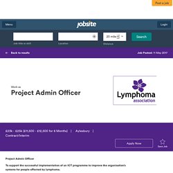 Project Admin Officer Job in Aylesbury Jobsite