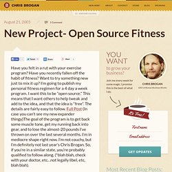 New Project- Open Source Fitness
