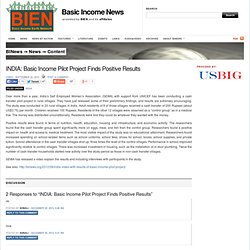 INDIA: Basic Income Pilot Project Finds Positive Results