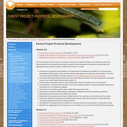 Forest Project Protocol Development – Climate Action Reserve