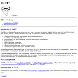 UnRTF - GNU Project - Free Software Foundation (FSF)