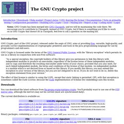 GNU Crypto - GNU Project - Free Software Foundation