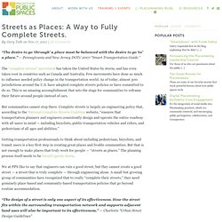 Are Complete Streets Incomplete?
