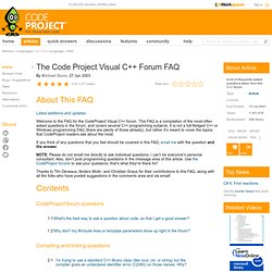 The Code Project Visual C++ Forum FAQ