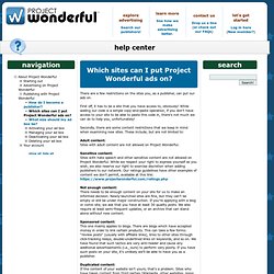 Project Wonderful help: Which sites can I put Project Wonderful ads on?