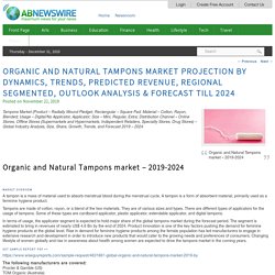 Organic and Natural Tampons Market Projection By Dynamics, Trends, Predicted Revenue, Regional Segmented, Outlook Analysis & Forecast Till 2024