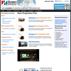 Rear Projection Film - Rear Projection Screen Film