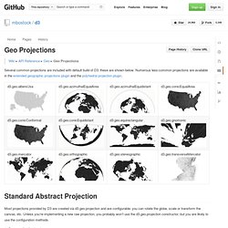 Geo Projections · mbostock/d3 Wiki