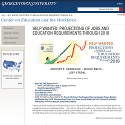 Center on Education and the Workforce - Help Wanted Home Page