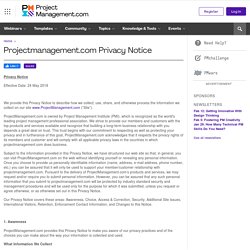 Projectmanagement.com Privacy Notice