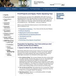UROP: Find Projects and Apply - Public Speaking Tips