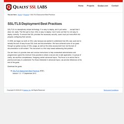 Qualys SSL Labs - Projects / SSL/TLS Deployment Best Practices