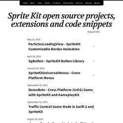 Sprite Kit open source projects, extensions and code snippets – sprite-kit.com