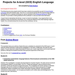 projects for GCE English Language
