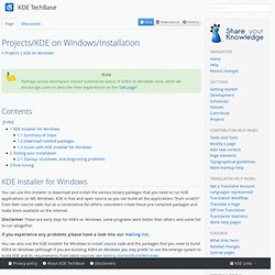 Projects/KDE on Windows/Installation