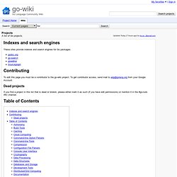 Projects - go-wiki - A list of Go projects. - Go Language Community Wiki