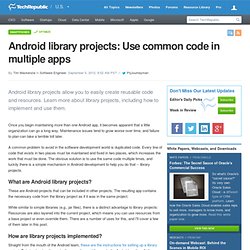 Android library projects: Use common code in multiple apps