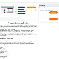 Projectsdeal UK Review