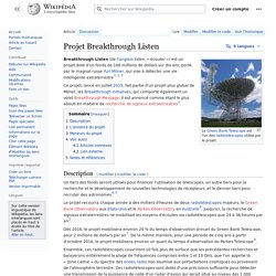 Projet Breakthrough Listen