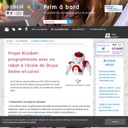 Projet #CodeH : programmons avec un robot à l'école de Druye (Indre-et-Loire) - Prim à bord