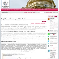 Projet de loi de finances pour 2012 : Santé