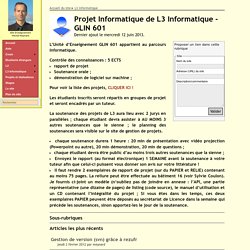 Projet Informatique de L3 Informatique - GLIN 601