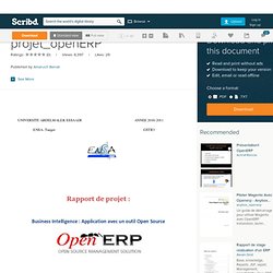 2.4. Présentation du Framework OpenObject for BI Outils Avec OpenERP
