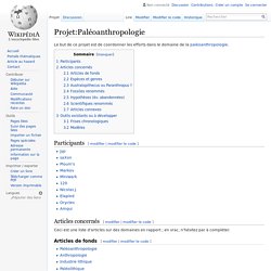 Projet:Paléoanthropologie