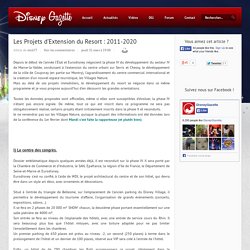 Les Projets d'Extension du Resort : 2011-2020
