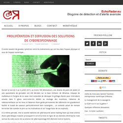 Prolifération et diffusion des solutions de cyberespionnage