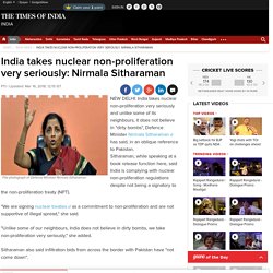 India Takes Nuclear Non-Proliferation Very Seriously: Nirmala Sitharaman