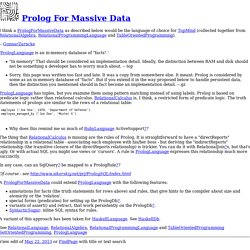 Prolog For Massive Data