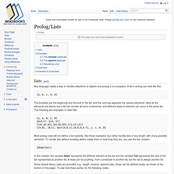 Prolog/Lists
