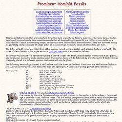 Prominent Hominid Fossils