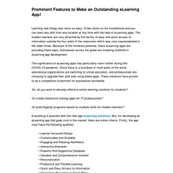 Prominent Features to Make an Outstanding eLearning App!