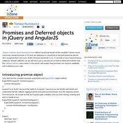 Promises and Deferred objects in jQuery and AngularJS