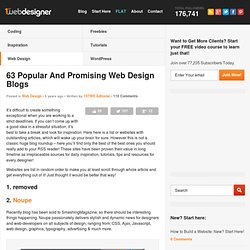 63 Popular And Promising Web Design Blogs