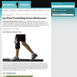 25 Most Promising Green Businesses