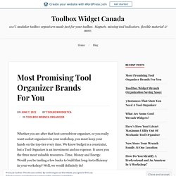 Most Promising Tool Organizer Brands For You – Toolbox Widget Canada