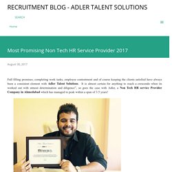 Most Promising Non Tech HR Service Provider 2017