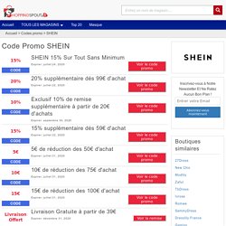 Code promo SHEIN 2020, -30%, 20%, 50% coupon réduction