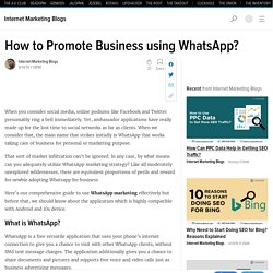 How to Promote Business using WhatsApp?