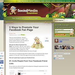 5 Ways to Promote Your Facebook Fan Page