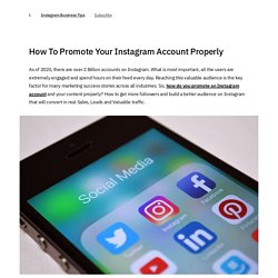 How To Promote Your Instagram Account Properly