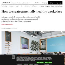 How to promote good mental health in the workplace