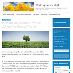 How do you promote Whole School Wellbeing? Part 2 – Workings of an SBM
