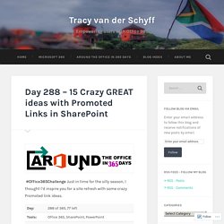 Day 288 – 15 Crazy GREAT ideas with Promoted Links in SharePoint – Tracy van der Schyff