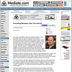 Promoting Mediation Over The Internet